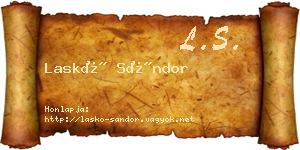 Laskó Sándor névjegykártya