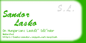 sandor lasko business card
